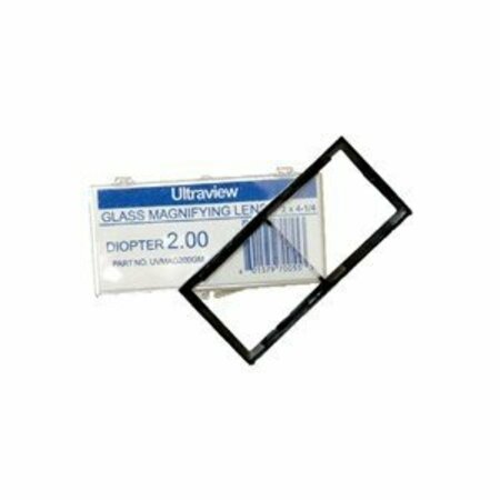 DYNAFLUX Glass Magnifying Lens, Size: 2in. x 4-1/4in., Magnification: 2.0, 6PK UVMAG200GM
